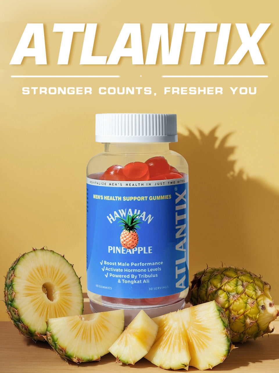 ATLANTlX-Men's Health Supplement Gummies-Sugar-Free-60 Gummies-One-Month Supply
