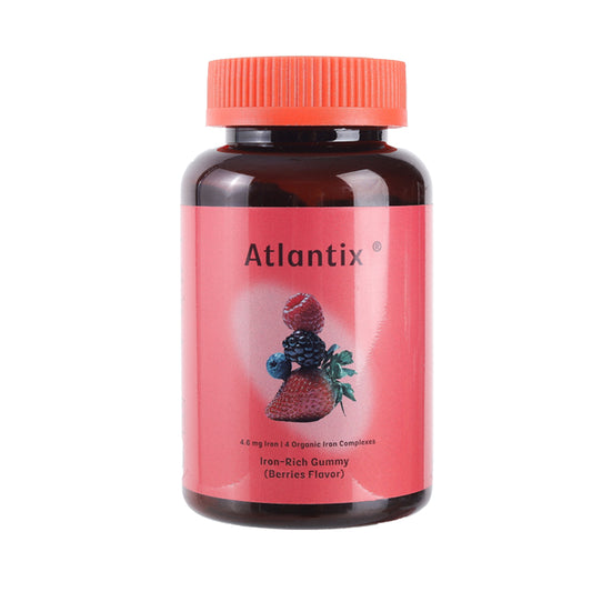 ATLANTIX Iron Gummies – Bioavailable 4-Source Iron with Heme Iron, Iron Bisglycinate & Hemoglobin Peptides, Vitamin C Absorption Support, Ginger Powder, Supports Healthy Iron Levels, 60 Gummies Daily Wellness